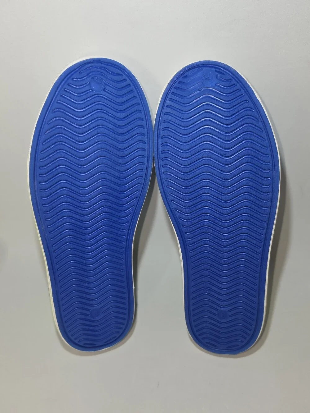 Skechers Kids Blue Slip-On Sandals with Neon Green Lining
